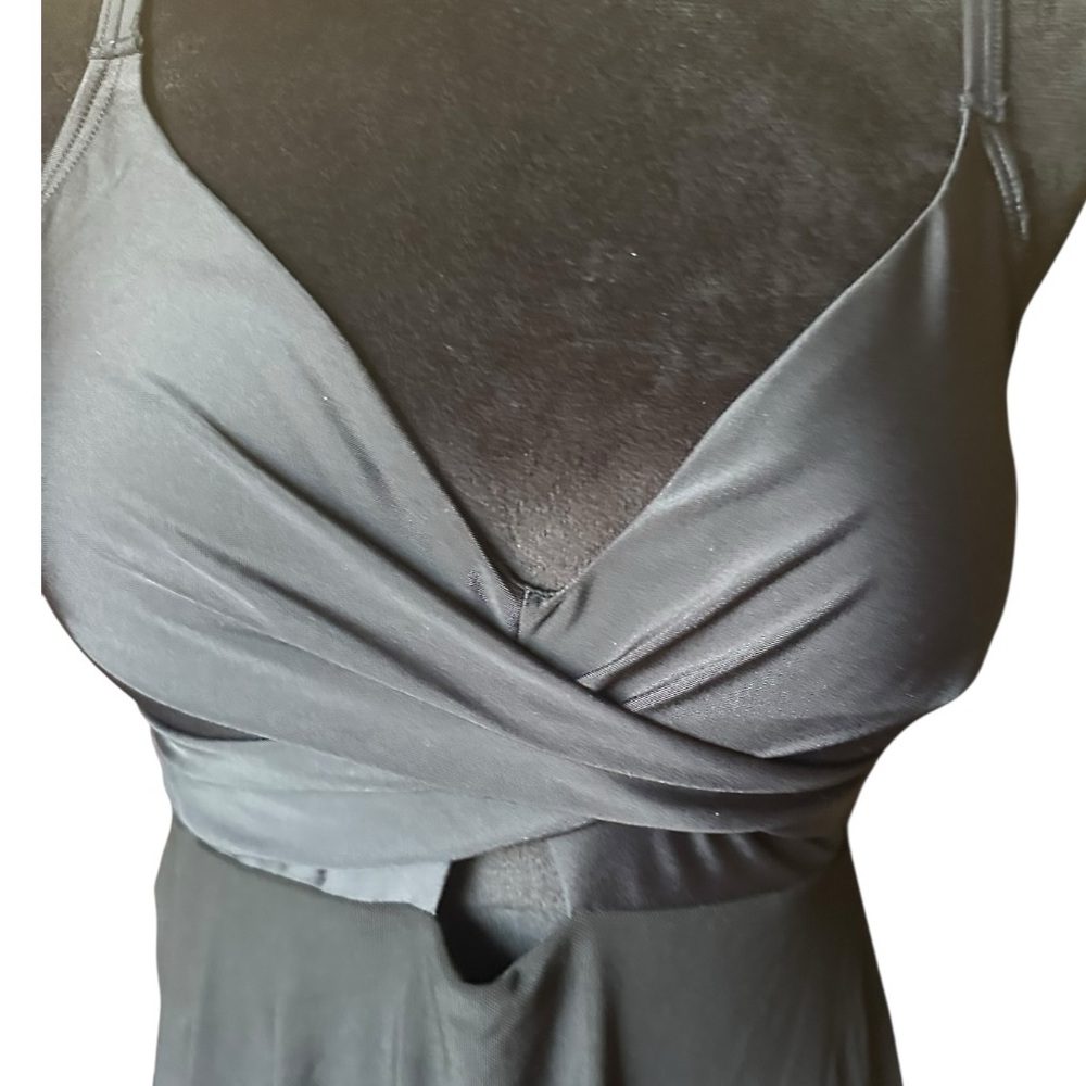 B2prity One-Piece Black Swim Dress Wrap Mesh Cutout – Size M NWT - Picture 5 of 13